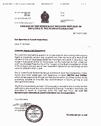 Официальное сообщение из посольства Шри Ланки от 26.03.07
